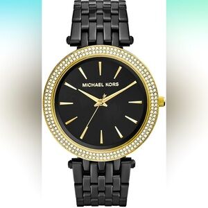Michael Kors Women's Darci Black Dial watch with gold crystals